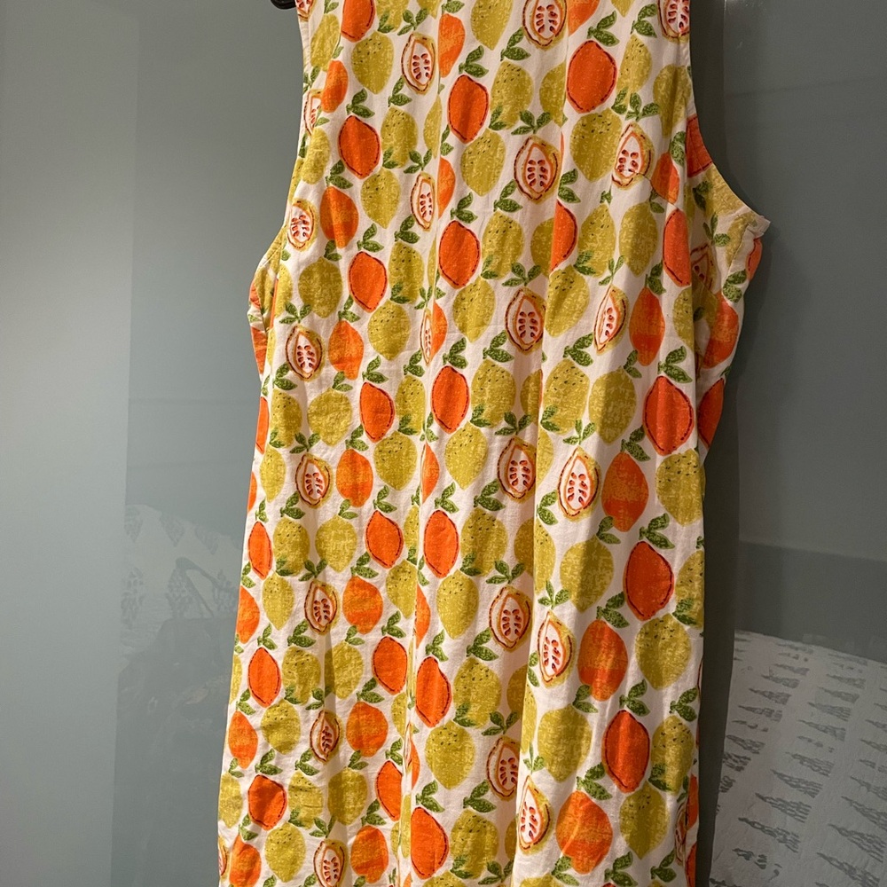 Cute Citrus Print Sleeveless Mini Dress - Picture 3 of 6